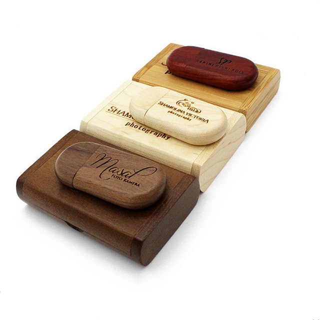 [Wooden USB Stick] Factory Full Capacity Wooden Bamboo USB  3.0 Flash Drive Memoria Stick With Free  Custom Logo Wood Box
