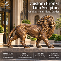 Sculpture de lion en bronze sur mesure, grande statue d'animal antique pour villa, hôtel, place publique, entrée de jardin, décoration extérieure, directement de l'usine