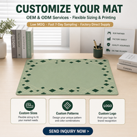 Tapis de Mahjong Anti-Bruit Personnalisé en Néoprène Vert Antidérapant, Tapis de Jeu de Table Enroulable avec Coutures Anti-Déchirure, OEM