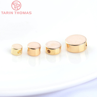 Perles d'espacement circulaires plates en laiton plaqué or 24 carats, perles de bracelet, accessoires de fabrication de bijoux DIY de haute qualité, vente en gros