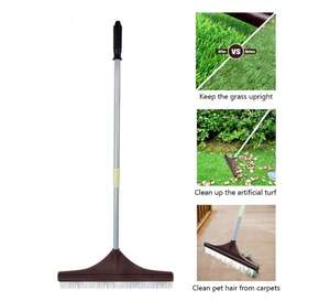 Telescopic <strong>Artificial</strong> Turf Cleaning Brush Lightweight Steel Handle <strong>Artificial</strong> <strong>Grass</strong> Brush Carpet Turf <strong>Rake</strong> With PA Brush Wire - Product Image 5