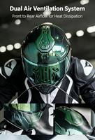 Casque de moto modulaire 2 en 1 Chameleon avec visière double rabattable