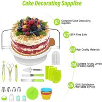 Kit de 406 pièces pour la décoration de gâteaux en plastique avec outils de pâtisserie, douilles de décoration, support tournant et moules à douilles