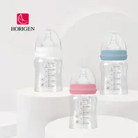 Amzone Penjualan Laris Produk Bayi Kaca Borosilikat Lebar Botol Susu Organik untuk Bayi Baru Lahir
