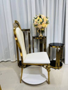 Nuova Sedia dal Design Elegante in Acciaio Inossidabile <span class=keywords><strong>con</strong></span> Gambe a Zucca e Telaio Dorato per Feste, Matrimoni ed Eventi, Uso Interno - Product Image 5