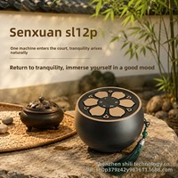 Haut-parleur de méditation pour cérémonie du thé et encens, avec minuterie, télécommande, écran d'affichage, aromathérapie et prise en charge USB/carte TF