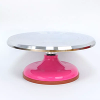 Fournitures de décoration de petits gâteaux support à gâteaux rotatif personnalisé Table rotative en alliage d'aluminium support à gâteaux rotatif de 12 pouces
