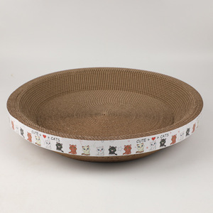 Vente en gros de fournitures pour animaux de compagnie Jouet pour chat Planche à gratter en papier Forme de bol rond Griffoir pour chat - Product Image 4