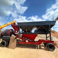 Centrale à béton mobile à tambour économique avec silo à ciment, la plus populaire sur le marché