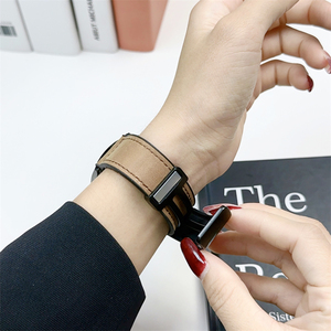 Bracelet de montre magnétique 20 mm 22 mm, bracelet en cuir et silicone pour <span class=keywords><strong>Samsung</strong></span> Galaxy <span class=keywords><strong>Watch</strong></span>, bracelet pour Huawei <span class=keywords><strong>Watch</strong></span>, bracelet pour Garmin - Product Image 6