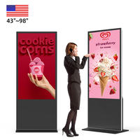 Layar Monitor Interaktif Panel Layar Sentuh Android HUSHIDA Indoor Standing 32 43 50 55 65 Inch