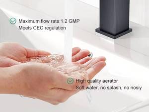 Grifo Mezclador de Agua Inteligente de Alta Calidad CUPC NSF, Grifo de Lavabo Negro Mate a Bajo Precio - Product Image 3