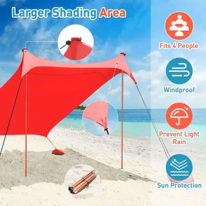 Le plus récent parasol auvent <span class=keywords><strong>Pop</strong></span> Up abri solaire <span class=keywords><strong>4</strong></span> pôles avec sac de transport pour la plage pêche arrière-cour Camping et extérieur - Product Image 4
