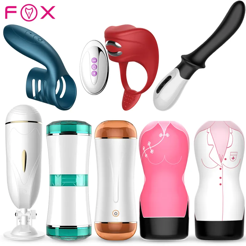 FOX Voice Function Handjob Masturbation Sex Toys Stroking Action Big Masturbation Cup Instrument Sex Tool Male Masturbator Toy