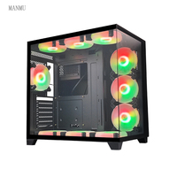 MANMU High Popular Gamer CPU Desktop Case Transparent USB 3.0 Full Tower ATX PC Case Micro Computer Towers in Stock