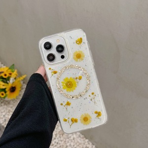 Transparente magnetische Real Flower Handy hülle für iPhone 15 Pro Max Drop Gue Design Handy hülle Für iPhone 15 14 13 12 11 - Product Image 4