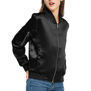 Vestes en satin pour femmes, tendance, personnalisées, teintes unies, automne-hiver, très vendues, légères, confortables, coupe-vent, imperméables, en nylon - Product Image 5