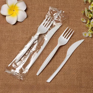 Dao dùng một lần, nĩa và muỗng Bộ đồ ăn phương Tây nhựa thương mại bánh pizza cắt bít tết dao và nĩa đặt bánh ngã ba - Product Image 6