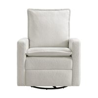 Chaise de pépinière moderne Uptown Boucle blanc rembourré pivotant planeur inclinable pour salon utiliser meubles de maison