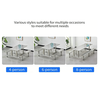 Table de salle à manger scolaire moderne en acier et ensemble de tables et chaises de cantine avec banc - Mobilier commercial durable