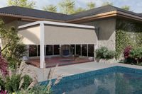 Système de pergola motorisée murale extérieure ANCSEM, toit à lames en aluminium pour jardin, structure de gazebo bioclimatique imperméable