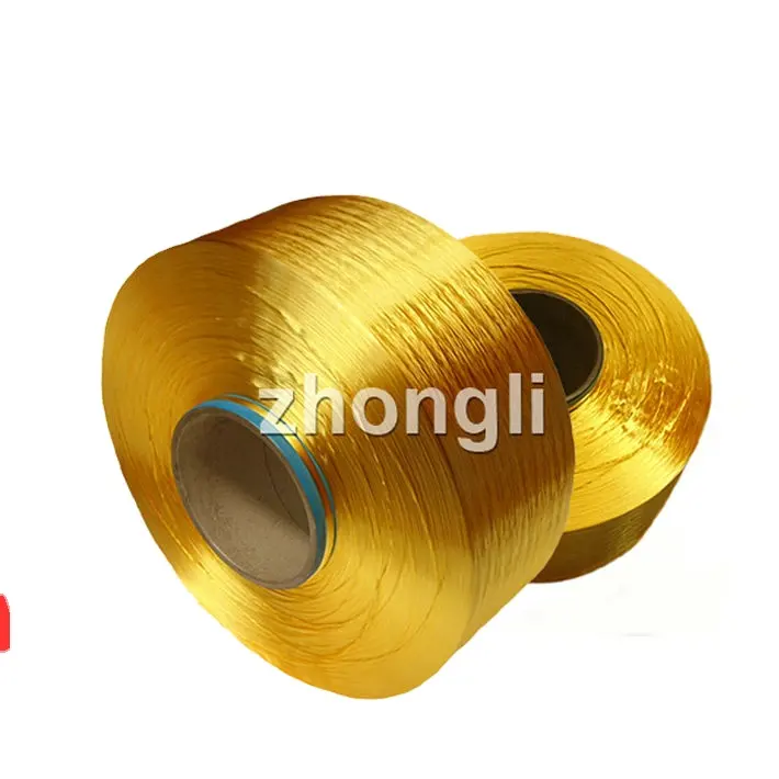 100% polyester yarn FDY 300D gold color