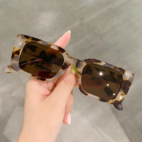 Nouvelles lunettes de soleil unisexes rétro rectangulaires à monture intégrale en PC, bleues, polarisées UV400, anti-UV, logo personnalisable, pour femmes