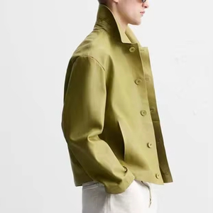 Personalizado de imitación de cuero cuadrado auténtico Tipo de chaqueta de los hombres con cremallera chaqueta al por mayor de béisbol Varsity Casual chaqueta de bombardero de los hombres - Product Image 3