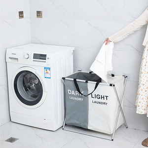 Panier à linge 3 sections 160L couvertures à linge sale trieur pliable maison <span class=keywords><strong>Landry</strong></span> roues panier à linge panier sac poubelle - Product Image 5