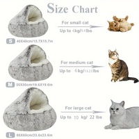Lits pour chiens en fourrure synthétique confortables, lavables, luxueux, moelleux, en forme de grotte, à capuche, lits ronds pour animaux de compagnie
