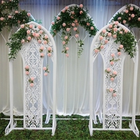 Grand arc floral d'accessoires de mariage de luxe arc en métal or blanc décoration de toile de fond de mariage pour la réception et la scène