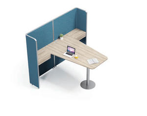 Poste de travail de bureau modulaire convertible en bois moderne avec cloison en panneaux alvéolaires, 8 places/personnes, configurations de 2 à 6 places - Product Image 6