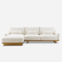 Canapé de salon modulaire pour petit appartement, garni d'éponge, en tissu, convertible en lit, pour la maison, idéal pour la pause déjeuner, double, pliable, en forme de L