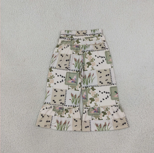 Longlv Girls Bohemian Chinese Style Patchwork <b>Flare</b> Pants Spandex/Polyester Breathable Printed Full Length - Product Image 4