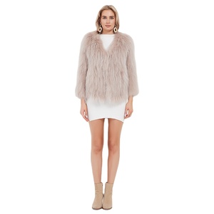 Cappotto in Vera <span class=keywords><strong>Pelliccia</strong></span> di Procione Lavorato a Maglia per Donna Pudi, Nuovissimo Cappotto Invernale Caldo per Ragazze, Giacca Maglione Taglie Forti Nero <span class=keywords><strong>Rosa</strong></span> CT122 - Product Image 1