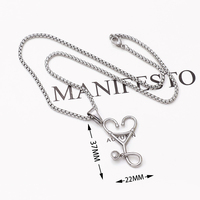 Collar con Colgante de Estetoscopio de Acero Inoxidable en Color Oro y Plata, Collar Médico con Forma de Corazón para Doctoras y Enfermeras