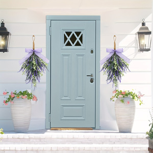 Simulated Lavender Wall Hanging 2Pcs Purple Green Artificial Plant <b>Home</b> <b>Decor</b> <b>Rustic</b> Style Door Hanging Christmas Decoration - Product Image 3