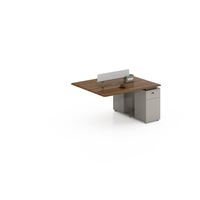 Bureau de travail PC minimaliste avec panneau en mélamine et cadre métallique, cloison d'intimité, pour la maison et le bureau