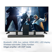 Nouveau système de cinéma maison 5.1 son Surround 125W Db barre de son avec caisson de basses Hdmi optique DSP Aux Usb pour haut-parleur de barre de son Tv