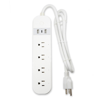 Stop Kontak Pintar WiFi AS 4 Outlet USB Pemantau Energi Kontrol Aplikasi Alexa Tuya
