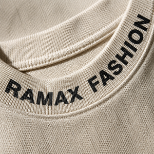 Ramax Herren Oversized Rundhals-Sweatshirt 300GSM Baumwolle mit Aufdruck Streetwear Herbst Pullover Gestrickt Regular Fit - Product Image 3