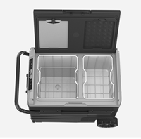 Réfrigérateur de voiture à double zone TWW55 avec batterie amovible 12V/24V DC, congélateur portable pour fruits et boissons