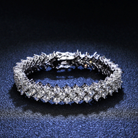 Bracelet de Tennis en Moissanite blanche classique pour femme, vente en gros, usine professionnelle D VVS1, argent 925