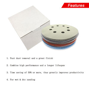 5 इंच 8 छेद सुपरफाइन फिल्म सैंडिंग डिस्क सॉफ्ट वाटरप्रूफ हुक और लूप सैंडपेपर के लिए लूप सैंडपेपर - Product Image 6