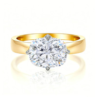Vente en gros de bagues classiques larges en argent sterling S925 avec sertissage de moissanite de 3 carats et 4 carats, sertissage en or blanc