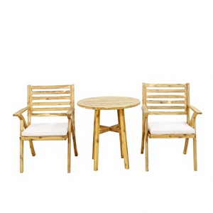 Offre Spéciale : Ensemble de Salon de Jardin 3 Pièces en Bois Massif, Durable, Écologique, Design Minimaliste, Idéal pour Terrasse et Jardin Compact - Product Image 1