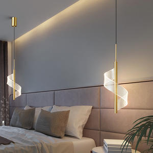 Iron Long Adjustable Height LED Eye Caring Luxury Nordic Style Postmodern Creative Minimalist Bedroom Pendant <b>Light</b> <b>Chandelier</b> - Product Image 5