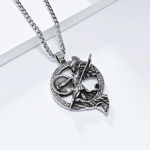 Collar Athena <span class=keywords><strong>de</strong></span> Acero Inoxidable al por Mayor, Colgante <span class=keywords><strong>de</strong></span> la Diosa Griega Guerrera, Joyería <span class=keywords><strong>de</strong></span> Mitología con Escudo y Lanza Vintage para Hombres y <span class=keywords><strong>Mujeres</strong></span> - Product Image 4
