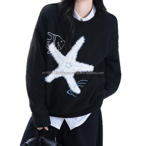 Suéter de Punto Holgado, Estilo Informal, Cuello Redondo, para Otoño e Invierno, con Patrón Jacquard Personalizable, Combinable con Todo, Juvenil y Moderno - Product Image 6