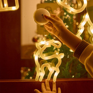 Luces <span class=keywords><strong>de</strong></span> Cortina LED con Diseño <span class=keywords><strong>de</strong></span> Muñeco <span class=keywords><strong>de</strong></span> Nieve, Copo <span class=keywords><strong>de</strong></span> Nieve, Alce y <span class=keywords><strong>Luna</strong></span> para Decoración Navideña 2026 - Product Image 3